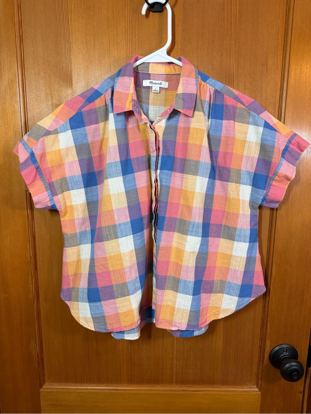 Madewell Multicolor Plaid Short-Sleeve Button-Down Shirt